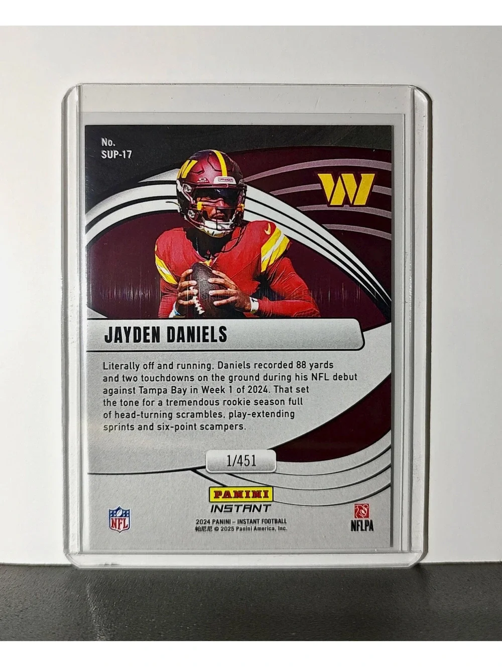 Jayden Daniels Rookie Panini NFL Football Cards Set of 5 with Acrylic Display